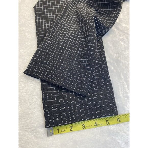 White House Black Market Black and White Tapered Grid Effortless Womens Sz 4 R - Picture 5 of 13